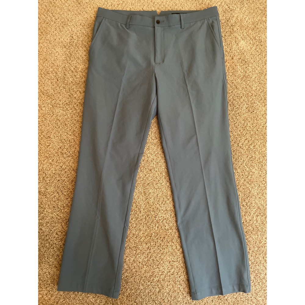 Dunning Golf Men's Golf Chino Pants 36x30 Blue Performance Stretch Flat Front